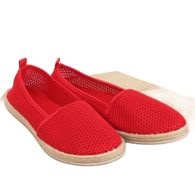 Espadrilles made of red mesh JX1029 Red