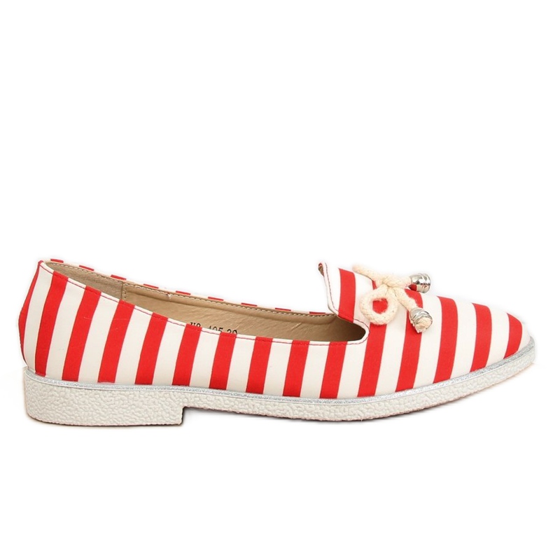 Slip-on in white and red stripes H8-105 Red
