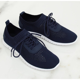 K-379 Blue sock blue sports shoes navy blue