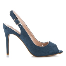 Seastar Suede Shoes With Buckle blue