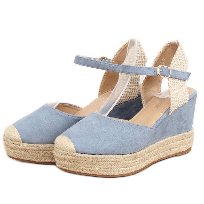 Blue Espadrilles on wedges, blue T331P Blue
