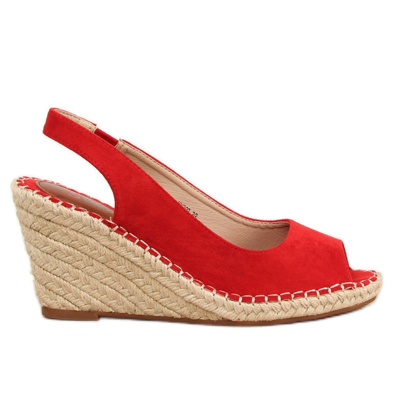 Red Espadrilles on wedges red YY29P Red