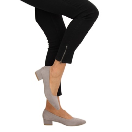 Gray Pumps low heels gray CC205P Gray grey
