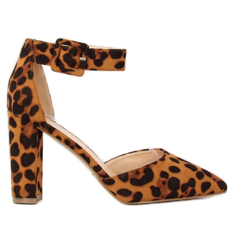 Pumps on the leopard SY33P Leopard post brown