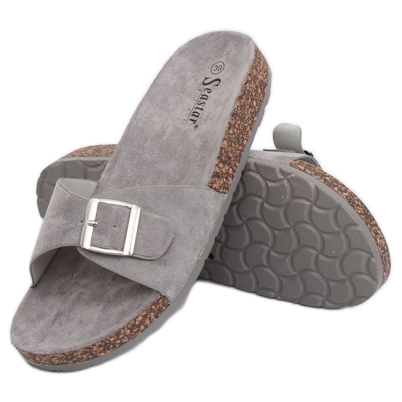 Gray Suede gray slippers CK61P Gray grey