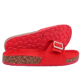 Red suede slippers CK61P Red Red suede slippers CK61P Red