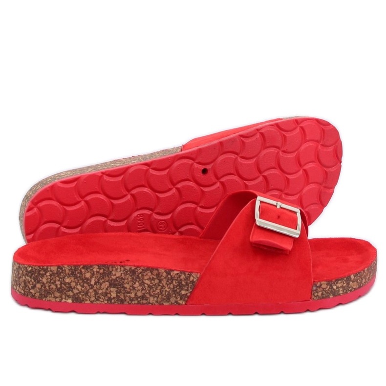 Red suede slippers CK61P Red