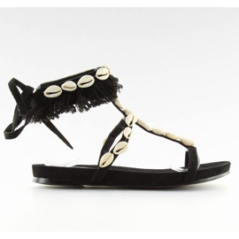 Sandals with shells black 8225 Black II-GAT
