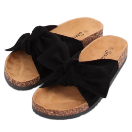 Black suede black CK02P Black slippers Black suede black CK02P Black slippers