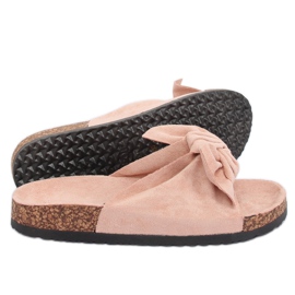 Pink CK02P Pink suede slippers