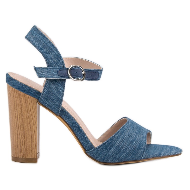 Denim Sandals On A Bar blue