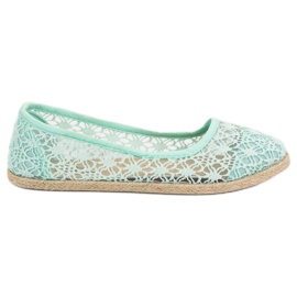 Mint Lace Ballerinas green