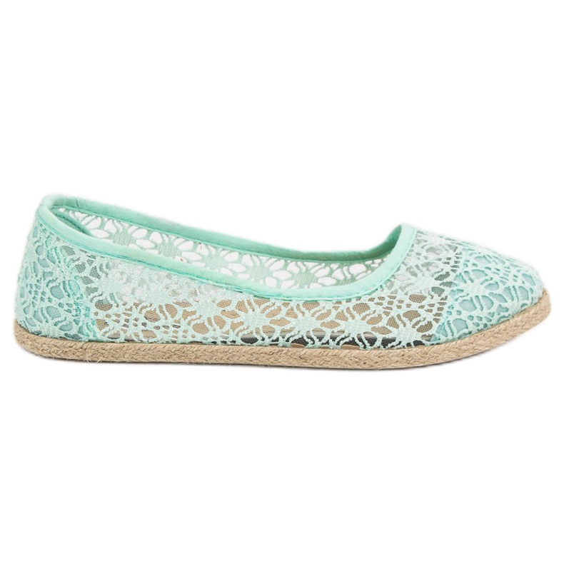 Mint Lace Ballerinas green