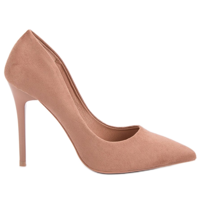 Seastar Nude suede high heels brown