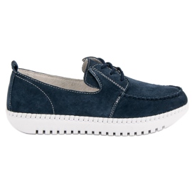 Filippo Lace-up leather loafers blue navy blue