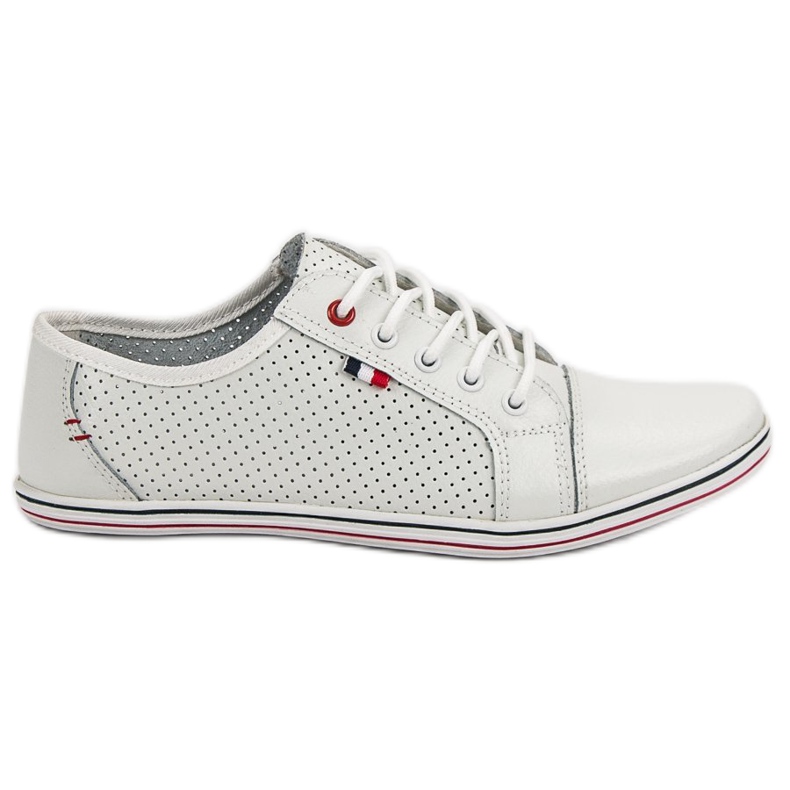 Filippo Openwork leather shoes white