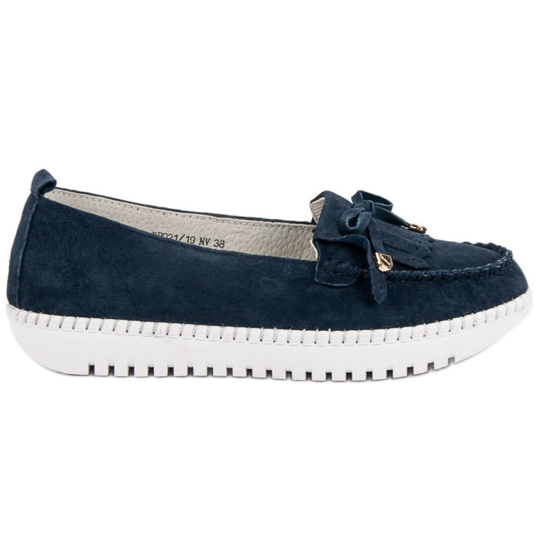 Filippo Fashionable leather loafers blue navy blue