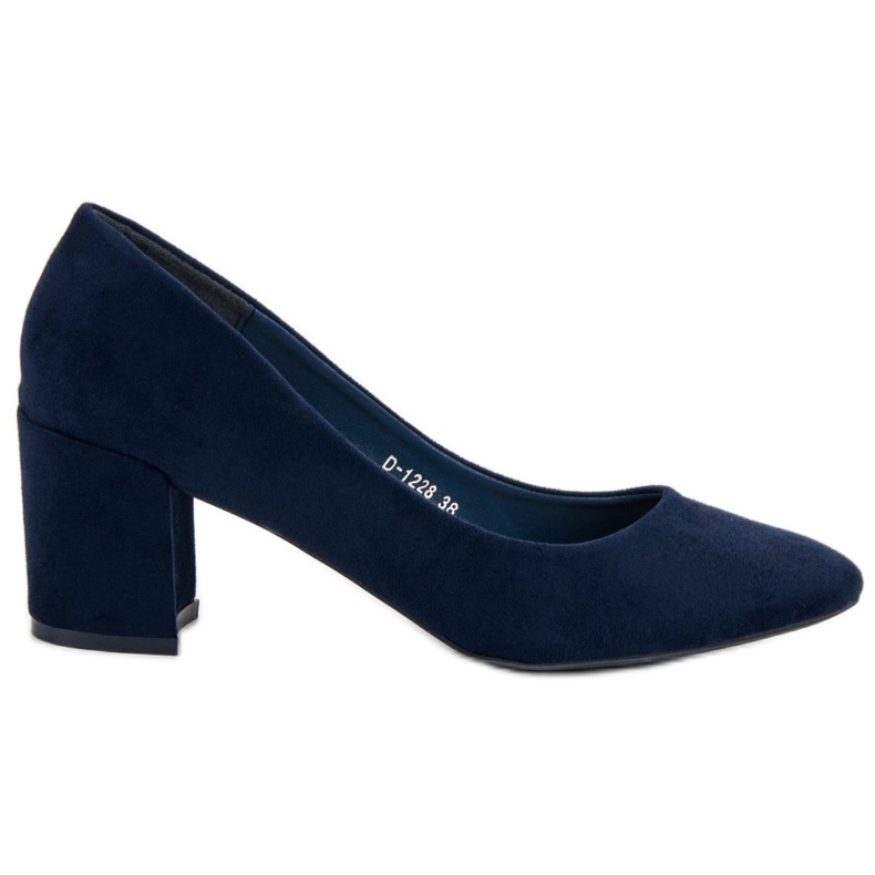 Ideal Shoes Navy Blue Pumps On A Pillar