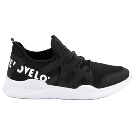 Black Textile Sport Shoes