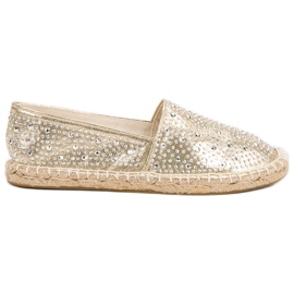 Golden Espadrilles With Crystals Golden Espadrilles With Crystals