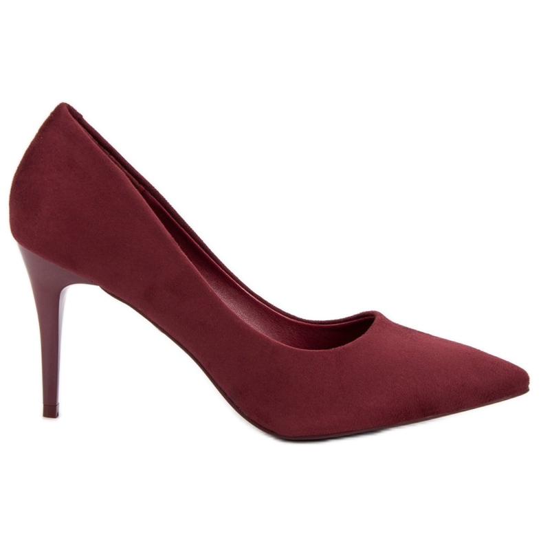 Bestelle Maroon Suede Heels red