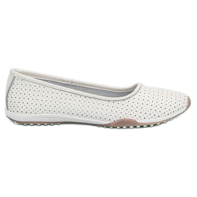 Filippo Openwork Leather Ballerinas white Filippo Openwork Leather Ballerinas white