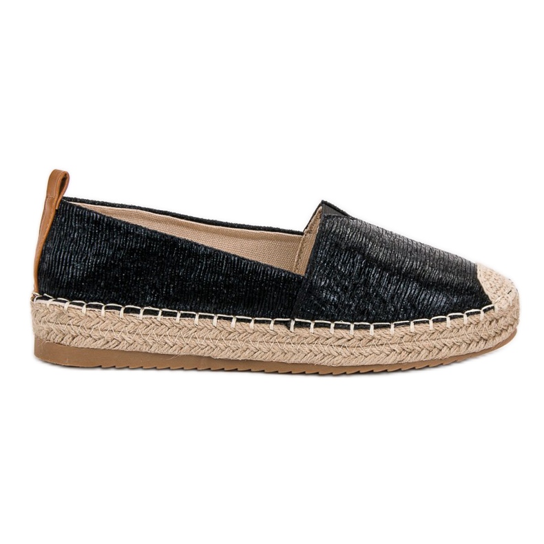 Small Swan Shiny Espadrilles black