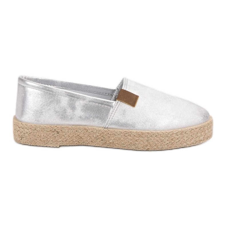Fashionable Silver Espadrilles grey