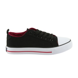 American Club black tied sneakers red