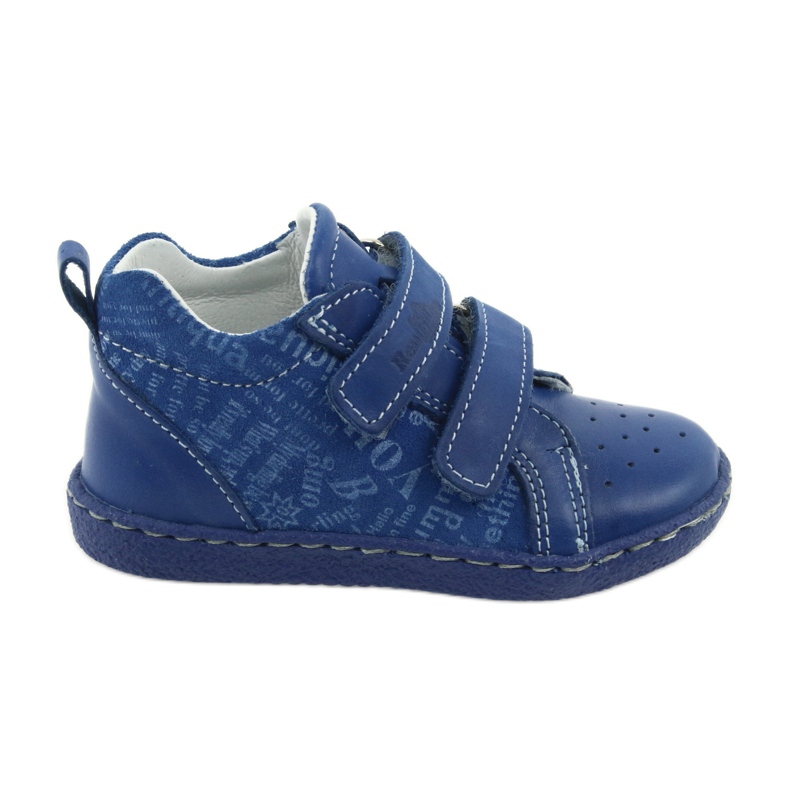 Boys leather shoes with Velcro Ren But 1429 blue