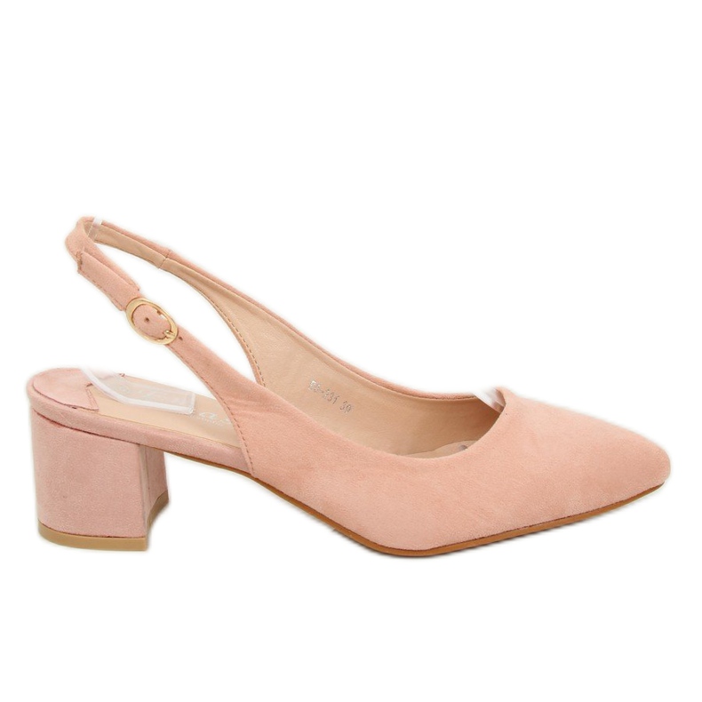 Pumps with an open heel pink S0-231 Pink