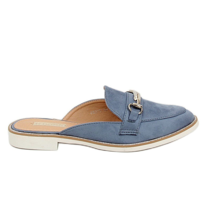 F9375 Blue slippers moccasins