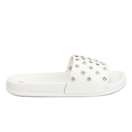 White CK67P White slippers with stones