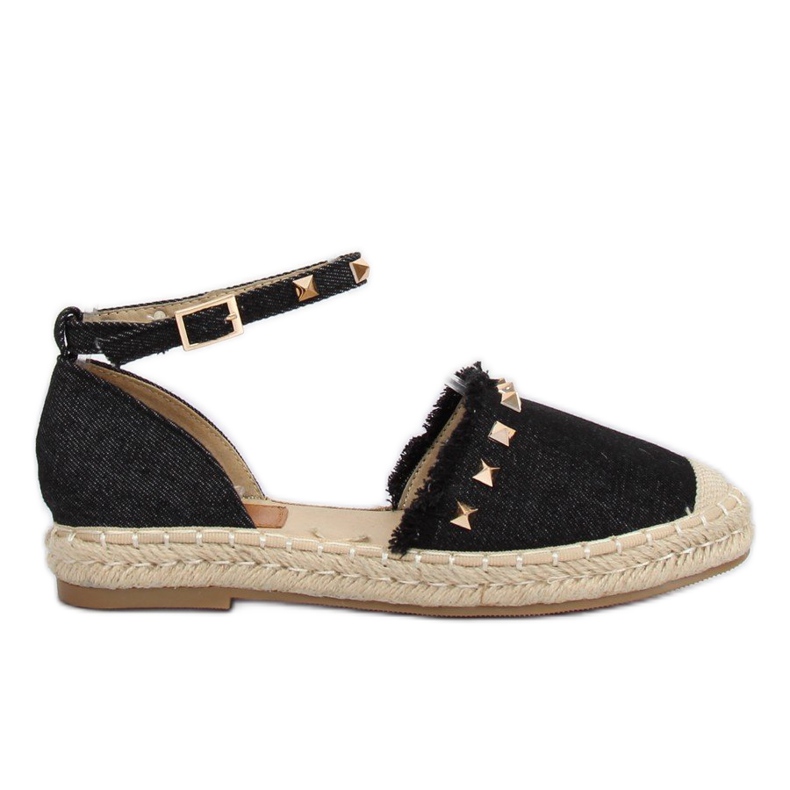 Black denim espadrilles CH-1K211 Black
