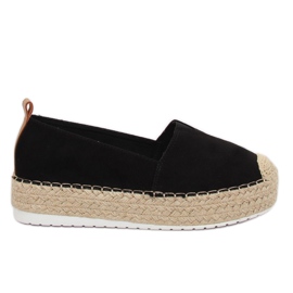 Black BL247 Black espadrilles on high sole KeeShoes