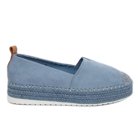 Blue BL247 Blue espadrilles on high soles