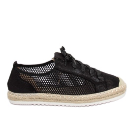 Black laced espadrilles B752S-BL Black