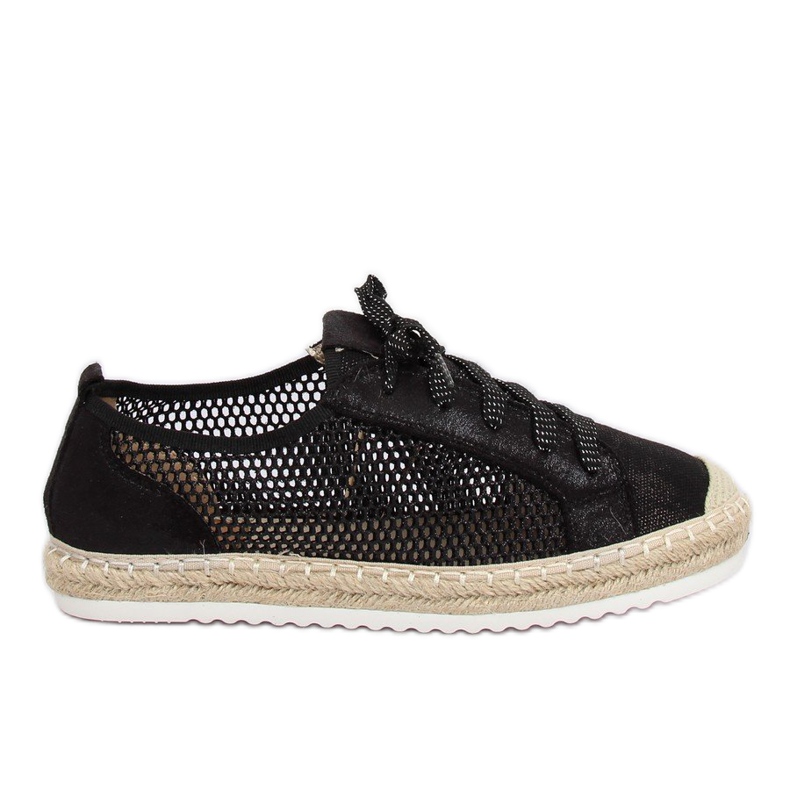 Black laced espadrilles B752S-BL Black Black laced espadrilles B752S-BL Black