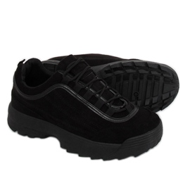 Black 81016 Black suede sports shoes