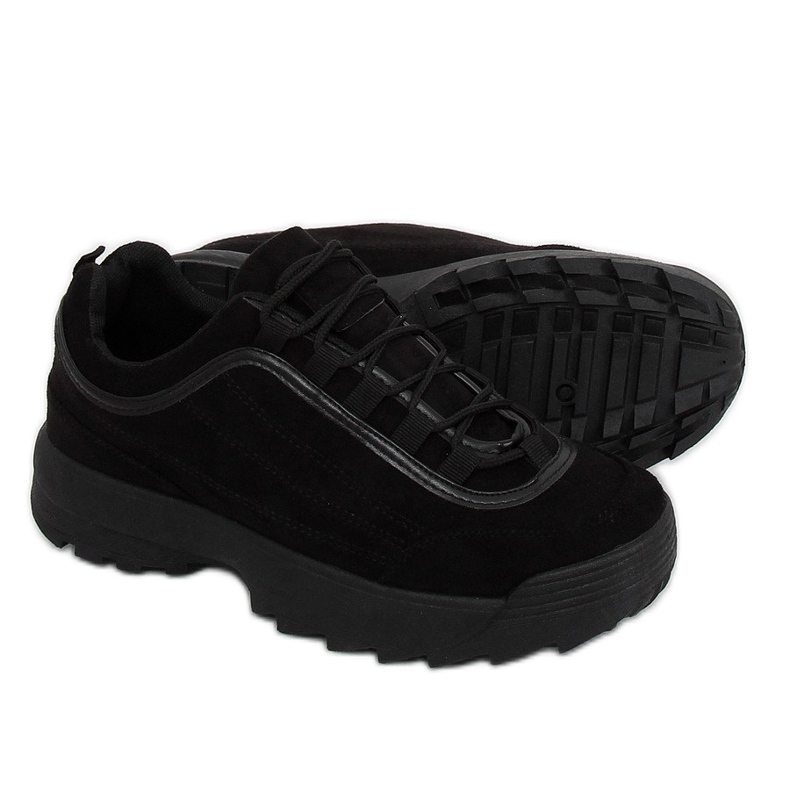 Black 81016 Black suede sports shoes