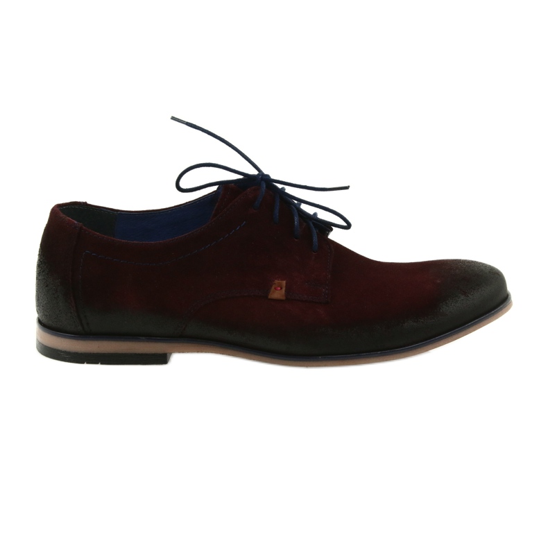 Men's suede shoes Nikopol 1709 burgundy red