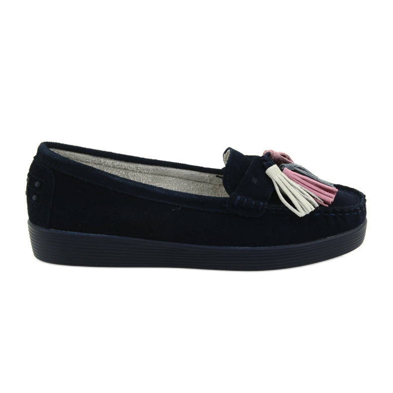Women's suede loafers Filippo 661 navy blue