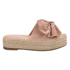 Espadrilles Slippers On The Platform pink