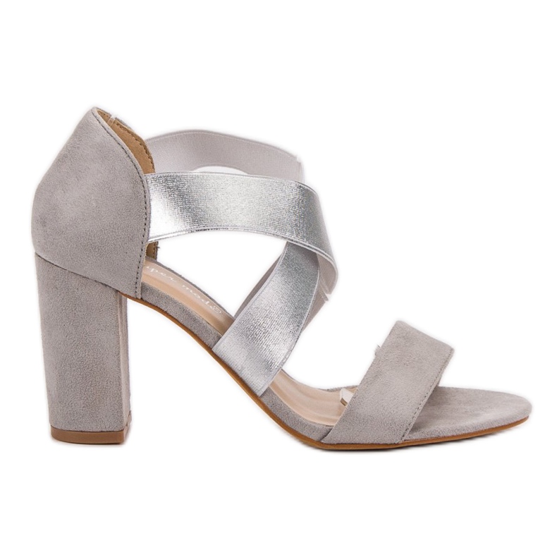 Super Mode Gray High Heeled Sandals grey