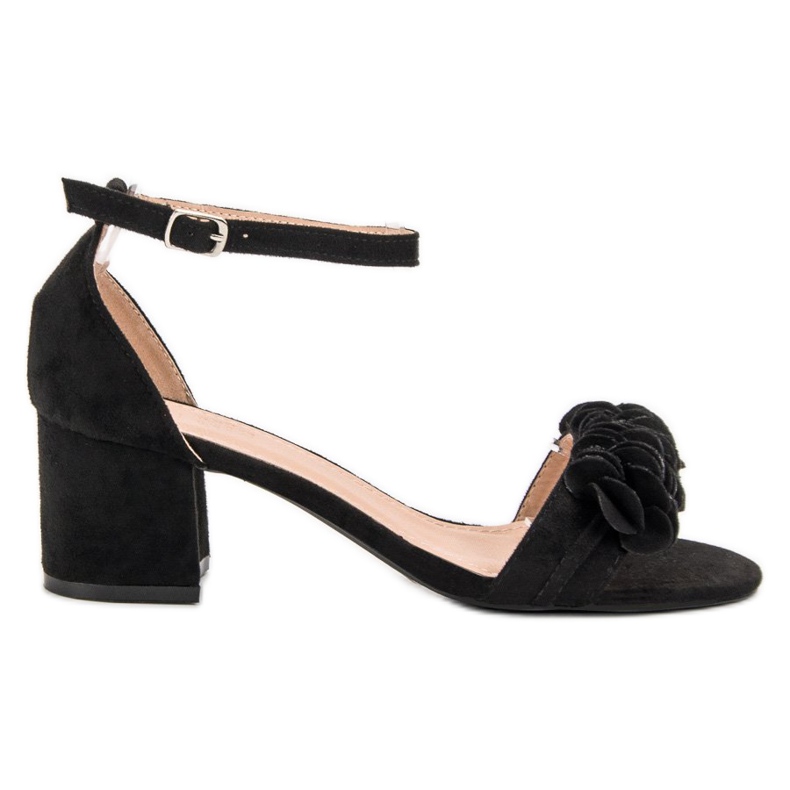 Nio Nio Suede Sandals With Flowers black