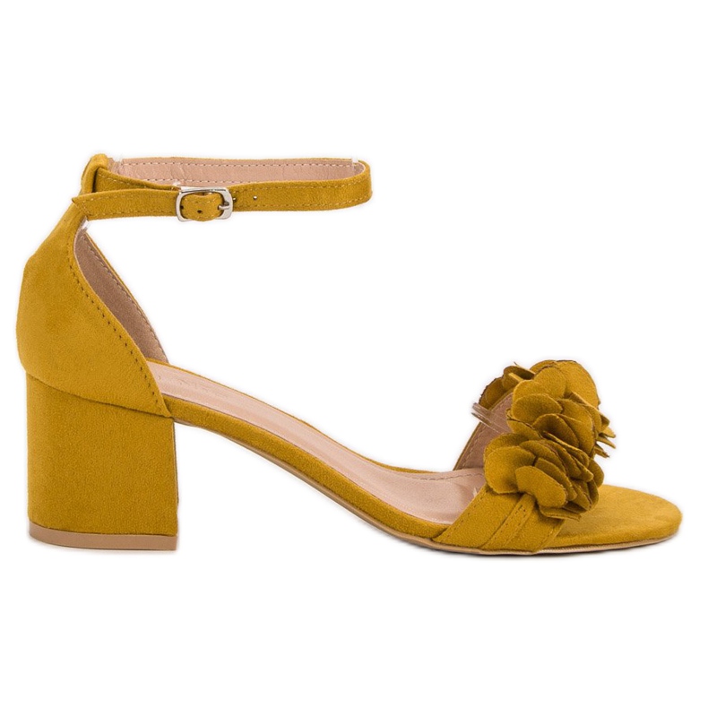 Nio Nio Suede Sandals With Flowers yellow