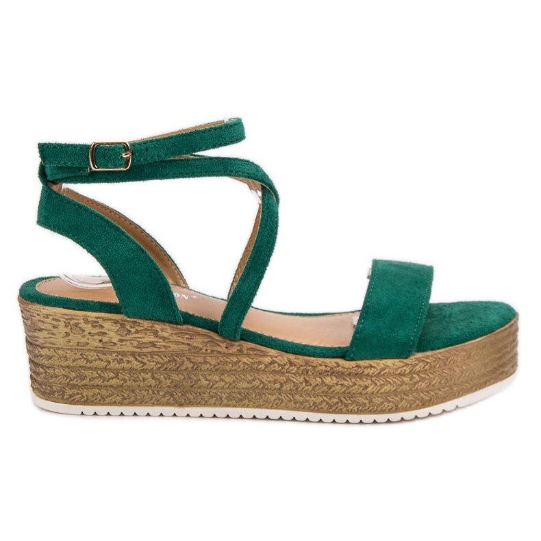 Ch. Creation Green Wedge Sandals