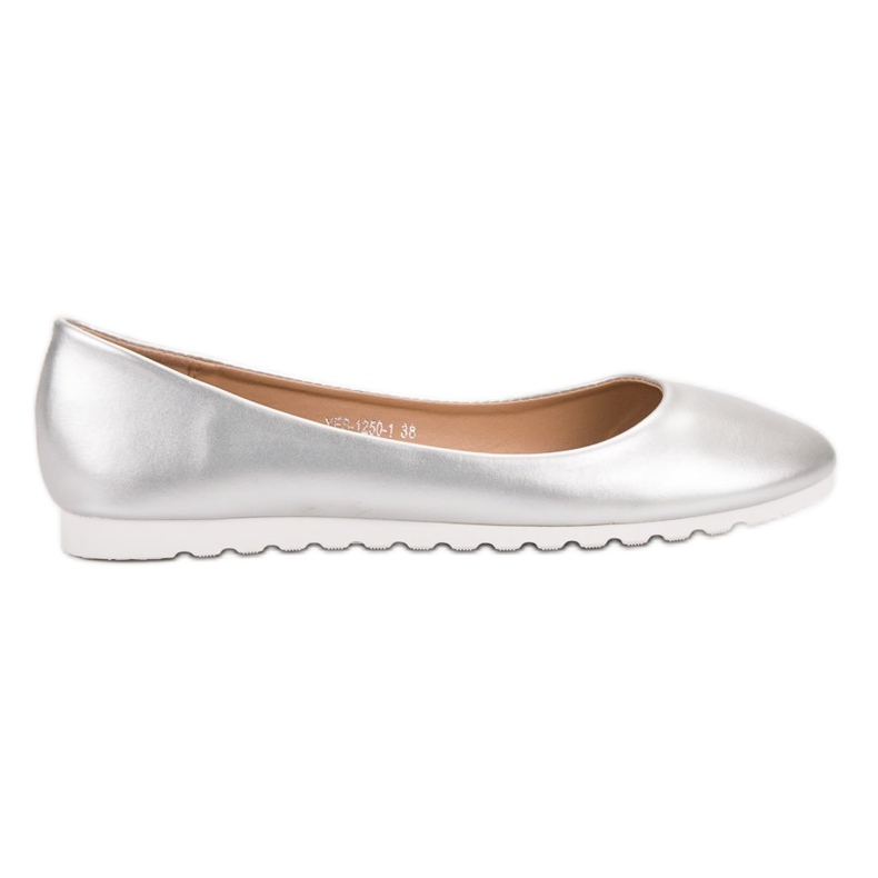 Yes Mile Classic silver ballerinas grey