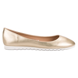 Yes Mile Classic golden ballerinas