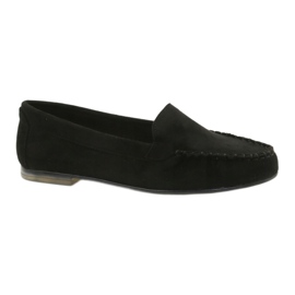 Sergio Leone Women's black suede loafers MK722